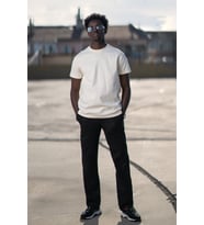 Bisiklet Yaka %100 Pamuklu Basic Oversize (Geniş Model) T-shirt (Krem)