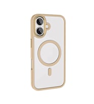 iPhone 16 Plus Kılıf Wireless Şarj Özellikli Zore Magsafe Silikon Kılıf (Gold)