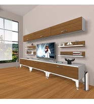 Decoraktiv Eko 8Y Mdf Gold Tv Ünitesi Tv Sehpası (Beyaz - Antrasit)