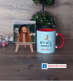 İngilizce Öğretmeni Fotoğraflı Dekoratif Taş, Kupa Bardak Beyaz Hediye Öğretmen Günü Hediyesi (Model 2)