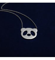 Kişiye Özel 925 Ayar Gümüş Panda Kolye (Gümüş)