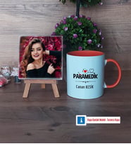 Paramedik Fotoğraflı Dekoratif Taş, Kupa Bardak Beyaz Hediye (Model 13)