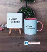 İsme Özel Dekoratif Taş, Kupa Bardak Kırmızı Hediye (Model 5)