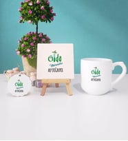 Gıda Mühendisi Kupa Bardak Lacivert Dekoratif Taş Baskı Anahtarlık (Model 8)