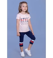Toontoy Kız Çocuk Taytlı Takım (Pudra)