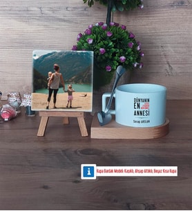 Anneler Günü Hediyesi Fotoğraflı Dekoratif Taş, Kupa Bardak Beyaz Hediye (Model 8)
