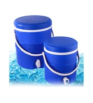MUSLUKLU PLASTİK TERMOS SET 2 Lİ  ( 6+18 lt  ) (Mavi)