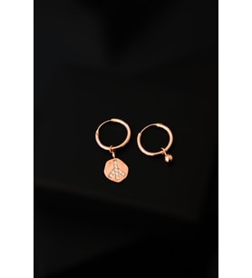 Papatya Silver 925 Ayar Gümüş Taşlı Sallantılı Halka Küpe (Rose)
