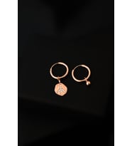 Papatya Silver 925 Ayar Gümüş Taşlı Sallantılı Halka Küpe (Rose)