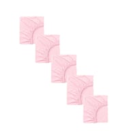 5 Adet Pamuklu ve Lastikli 60 x 120 x 15 cm Penye Bebek Çarşaf (Pembe)