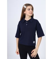 Toontoy Kız Çocuk Okul Tişört (Lacivert)
