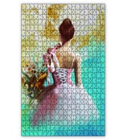 Cakapuzzle Pembe Elbiseli Balerin Görseli Puzzle Yapboz MDF (Ahşap) (1000 Parça)