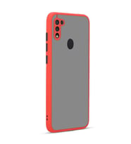 Galaxy M11 Kılıf Zore Hux Düğme ve Kapak Zıt Renk Kılıf (Kırmızı)