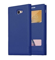 Samsung Galaxy C5 Uyumlu Pencereli Kapaklı Magnum Kılıf (Lacivert)