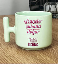 Kişiye Özel Balık Kova Burcu Hediye Pastel T Kupa Doğum Günü Hediyesi (Yeşil)