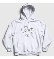 Presmono Unisex Gri Love Lil Peep Kapüşonlu Sweatshirt 37536tt (Beyaz)