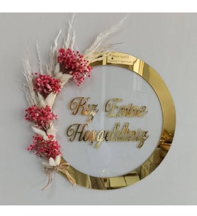 Kız Evine Hoş Geldiniz Kapı Süsü (Gümüş)