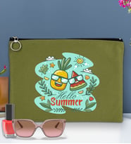 BK Gİft Yaz Temalı-1 Astarlı Portföy Çanta 30x21cm(12 Renk Seçeneği), Baskılı El Çantası, Organizer Çanta (Yeşil)