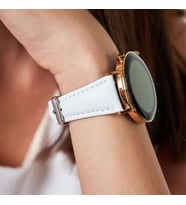 vagave Huawei Watch Kadın Deri Kordon GT3 Pro Seramik 43 mm GT3 Elegant GT2 42 mm 20mm (Beyaz)