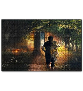 Cakapuzzle Ormandaki Fantastik Kapı ve Adam  Puzzle Yapboz MDF (Ahşap) (1000 Parça)