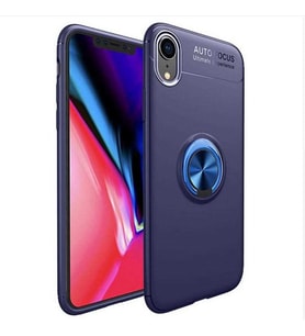 Uyumlu Model Apple iPhone XR 6.1 Kılıf Yüzüklü Magnetli Ravel Case (Mavi)