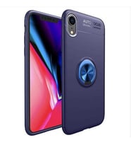Uyumlu Model Apple iPhone XR 6.1 Kılıf Yüzüklü Magnetli Ravel Case (Mavi)
