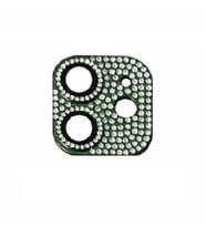 Uyumlu Model Apple iPhone 12 Mini Full Taşlı Kamera Lens Koruyucu Çerçeveli Koruyucu CL-08 (Koyu Yeşil)