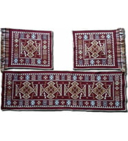 Antik Kilimden Serme Oto Kılıfı Takımı, binek araçlar için, 3 Parça 40x130cm (Bordo)