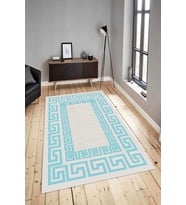 Dijital Baskılı Yıkanabilir Kaymaz Modern Renkli Salon Halısı Mutfak Halısı Yolluk ND-HY-1405 (Mavi)