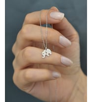 Papatya Silver 925 Ayar Plaka Kesim Gümüş Fil Kolye (Gümüş)
