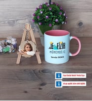 Jeofizik Mühendisi Kupa Bardak Beyaz ve Fotoğraflı Ahşap Anahtarlık Hediye (Model 6)