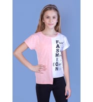 Toontoy Kız Çocuk Fasihon Garni Tişört (Pembe Melanj)