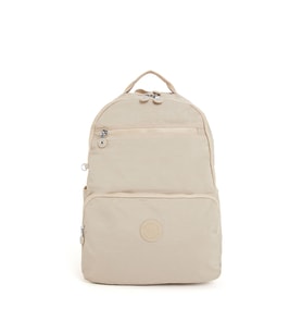 Unisex Suya Dayanıklı Orta Boy Krinkıl Kumaş Çok Gözlü Krem Laptop Okul Ve Seyahat Sırt Çantası