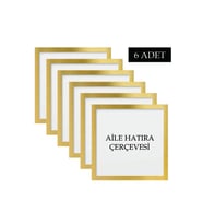 6 Adet Aile Çerçeve Seti Tablo Seti Boş Çerçeve Masa üstü Çerçeve  Hediyelik Çerçeve ÖZC-AİLESETİ18LİK-6LI (Gold)