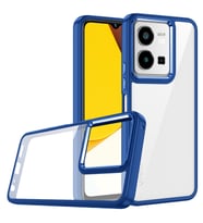 Vivo Y35 Kılıf Case, Kamera Lens Korumalı Elektroplatin Kaplama Sert PC Koruyucu Colourful Platinum Serisi (Lacivert)