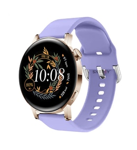 Huawei Watch Gt2 42mm Ile Uyumlu 20mm Purelux Soft Tokalı Silikon Kordon Dayanıklı Spor Stil (Lavanta)