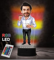 Doğum Günü Hediyesi,Sevgiliye Hediye, Kişiye Özel Fotoğraflı Baba 3 Karikatür 3D Led Lamba (RGB)