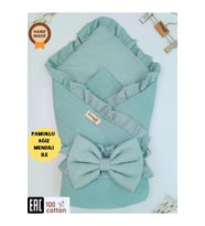 PİKE BEBEK BATTANİYESİ KUNDAĞI %100 PAMUKLU ÇIKARILABİLEN İÇ ELYAF YENİDOĞAN HASTANE ÇIKIŞI (Yeşil)