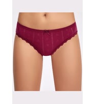 Jakarlı Transferli Ribana Bikini Külot (Vişne)