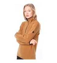 Ghassy Co. Kadın Yarım Fermuarlı Spor Polar Sweatshirt 9 Renk (Camel)