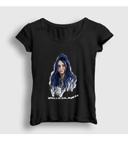 Presmono Kadın Beyaz PO Billie Eilish T-Shirt 154741tt (Siyah)