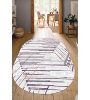Dijital Baskılı Kaymaz Taban Yıkanabilir Oval Salon Halısı Mutfak Halısı Yolluk NDO-HT-353 (Çok Renkli)