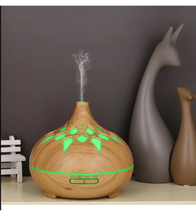 Ev Nemlendirici Aromaterapi Difüzör Cihazı Buharlaştırıcı Aromatizer (Kahverengi Açık)