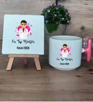 En İyi Dokor Hediye Seti Kupa Bardak T Kulplu ve Dekoratif Taş Doktora Tıp Bayramı Hediyesi (Model 4)