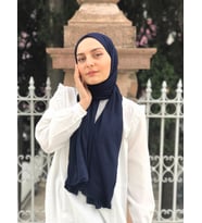 Fin Scarf Penye Şal 60 x 190 Cm (Lacivert)