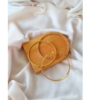 Büyük Halka Çelik Küpe (Gold)