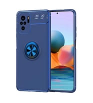 Xiaomi Redmi Note 10 Kılıf Zore Ravel Yüzüklü Silikon Kılıf (Mavi)