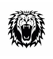 Kükreyen Aslan Sticker siyah 15x15 CM (Siyah-Siyah)