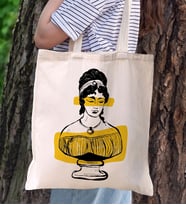 BK Gift Modern Art Tasarımlı Kanvas Bez Çanta, Baskılı Omuz Çantası, Alışveriş Çantası, Plaj Çantası, Arkadaşa Hediye (Model 8)