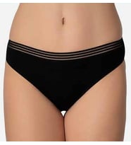 İmer Bayan Modal İnce Tül Çizgili Lastik Slip Bikini Külot 4275 (Bordo)